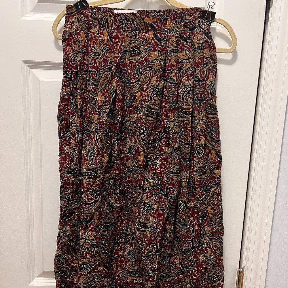 Talbots soft pleated paisley skirt size 10p